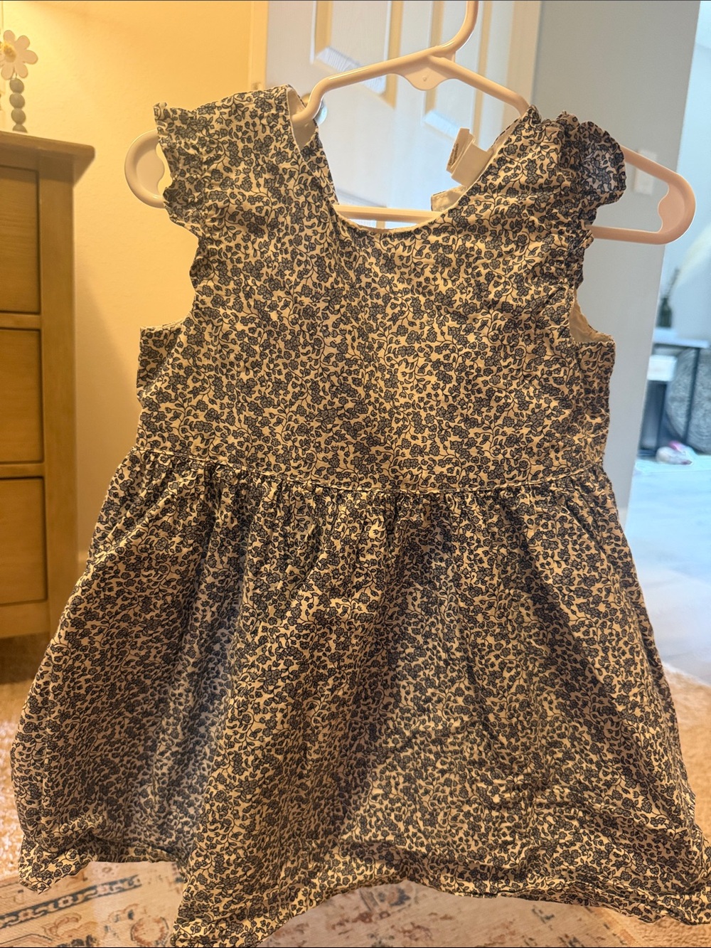H&M Blue and White Floral Ruffle Dress